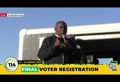 [WATCH LIVE]ANC President Cde Cyril Ramaphosa Final Voter Registration Weekend,Madibeng-North West