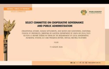 Select Committee on Cooperative Governance and Public Administration, 11 August 2026