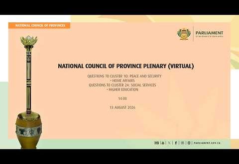 National Council Of Provinces Virtual Plenary, 13 August 2026