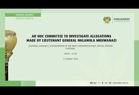 Ad Hoc Committee to Investigate Allegations made by Lieutenant General Mkhwanazi, 18 August 2026