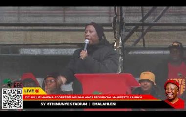 President Julius Malema addressing the Mpumalanga Provincial Manifesto Rally