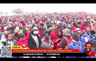 President Julius Malema addressing the North West Provincial Manifesto Rally