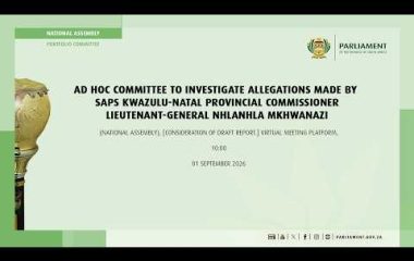 Ad Hoc Committee to Investigate Allegations made by Lieutenant-General Mkhwanazi, 1 September 2026