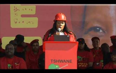 EFF Tshwane Mayoral Candidate, TG, Omphile Maotwe addressing the Tshwane Manifesto Rally