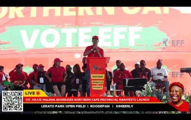 President Julius Malema addressing the Northern Cape Provincial Manifesto Rally
