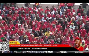 President Julius Malema addressing the Kwa Zulu Natal Provincial Manifesto Rally