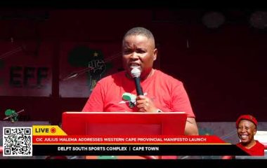 President Julius Malema addressing the Western Cape Provincial Manifesto Rally