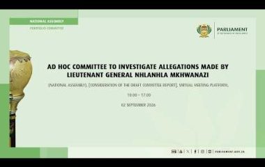 Ad Hoc Committee to Investigate Allegations made by Lieutenant-General Mkhwanaz, 2 September 2026