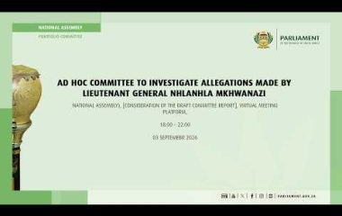 Ad Hoc Committee to Investigate Allegations made by Lieutenant-General Mkhwanazi, 3 September 2026