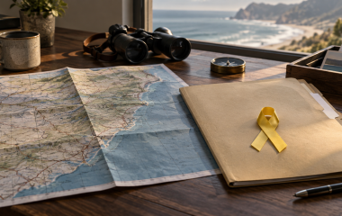Neutral editorial illustration representing an active missing-person search