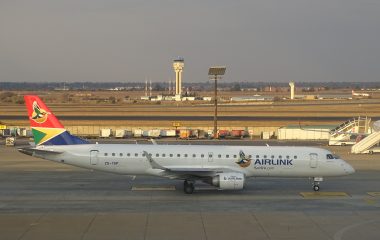 Airlink Embraer 190 ZS-YAP at OR Tambo International Airport in July 2022