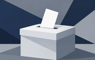 Non-documentary illustration of a plain ballot box and blank ballot paper.