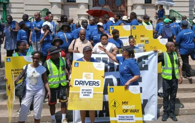 Durban marchers call for safer streets for blind people