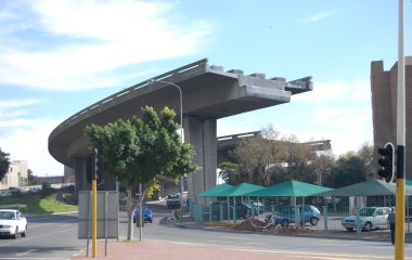 The unfinished Foreshore Freeway Bridge in Cape Town, photographed in 2007