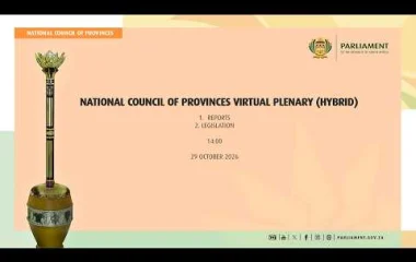 National Council of Provinces Plenary, 29 October 2026