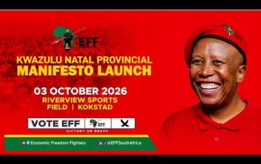 President Julius Malema addressing the KwaZulu Natal Provincial Manifesto Rally