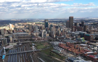 Archive panoramic view of Johannesburg skyline in November 2017.