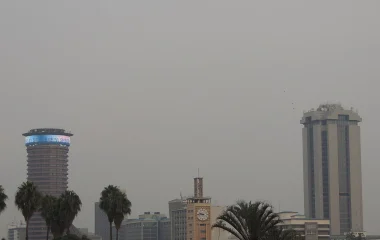 Archival view of Nairobi skyline from Uhuru Park in February 2014