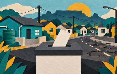 Conceptual illustration of a ballot box and municipal services; not a depiction of Saturday’s campaign visit