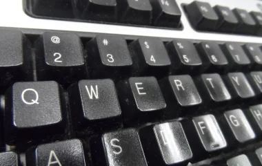 Close-up of a computer keyboard.