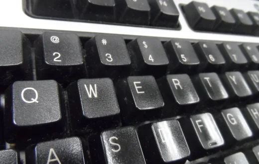 Close-up of a computer keyboard.