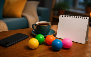 Colourful numbered balls for a South African Daily Lotto report